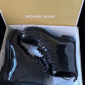 Michael Kors black rainboots, size 8, NIB